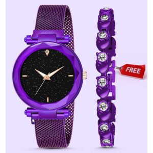 Classy Combo of Women Metal Watch and Bracelet